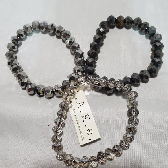 C.A.K.E. 3pc stretch glass beaded bracelet in 3 colors - Picture 5 of 5